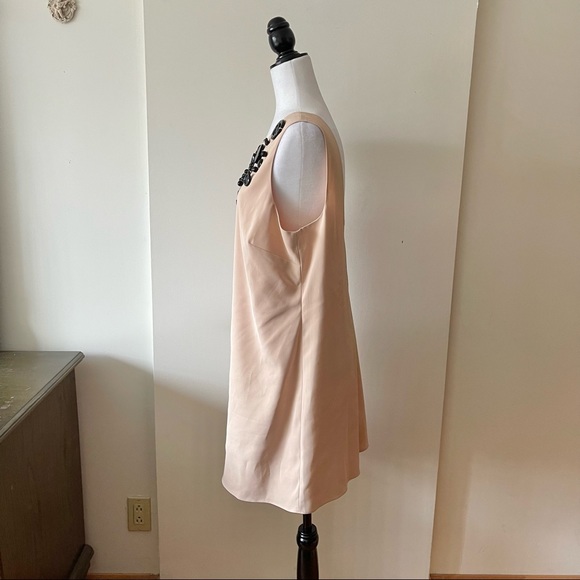 ASOS embellished stone style neckline sleeveless beige shift - Picture 7 of 9